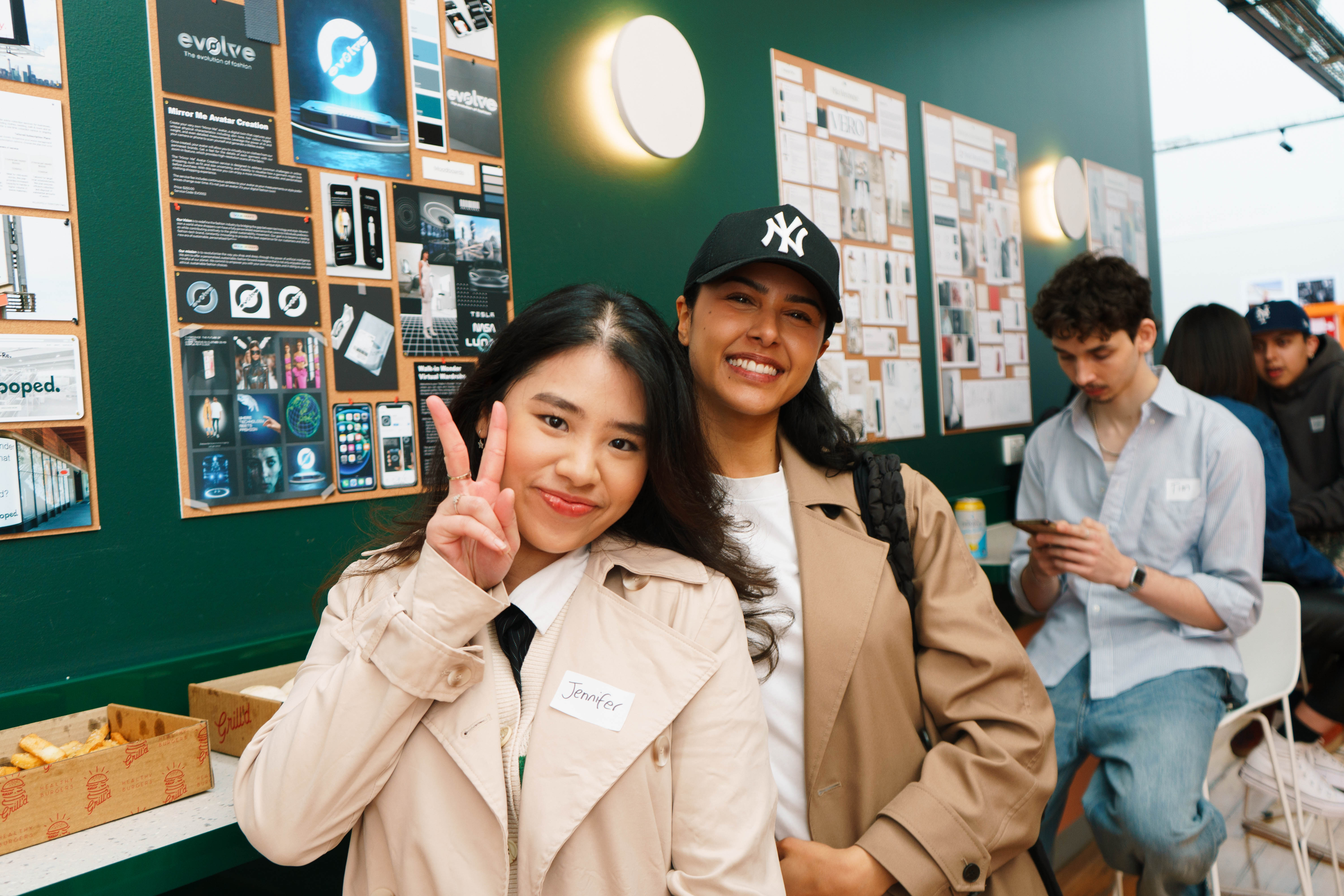 Two smiling Collarts students at orientation week